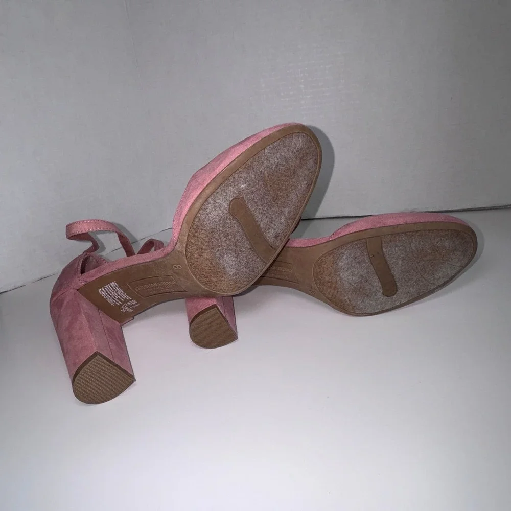 Christian Siriano Women's Faux Suede Feel Close Toe Dusty Pink Heel Size 8